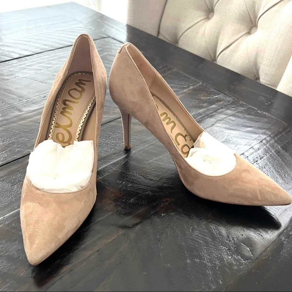 Nude Suede Sam Edleman Classic Pumps